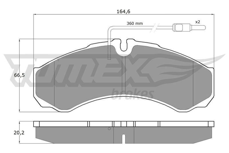 Stabdžių trinkelių rinkinys, diskinis stabdys TOMEX Brakes TX 11-111