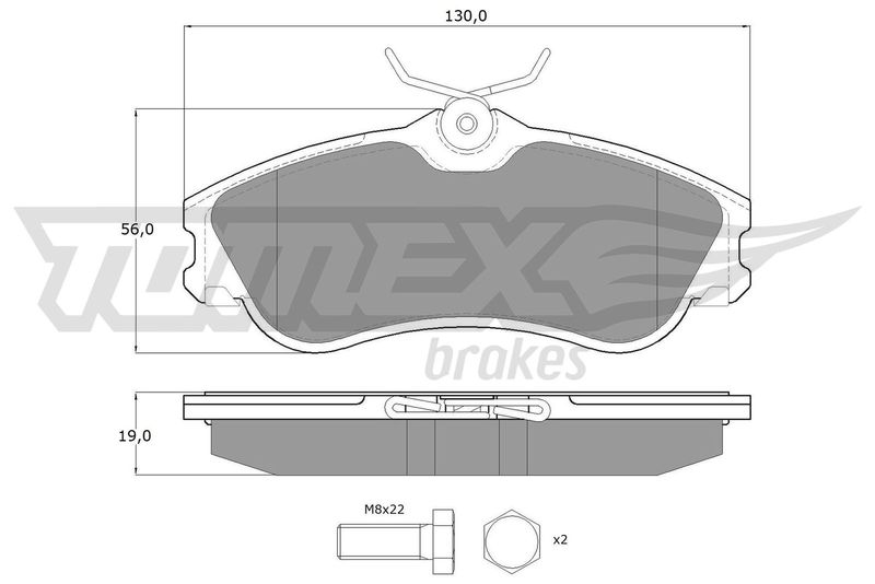Stabdžių trinkelių rinkinys, diskinis stabdys TOMEX Brakes TX 11-121