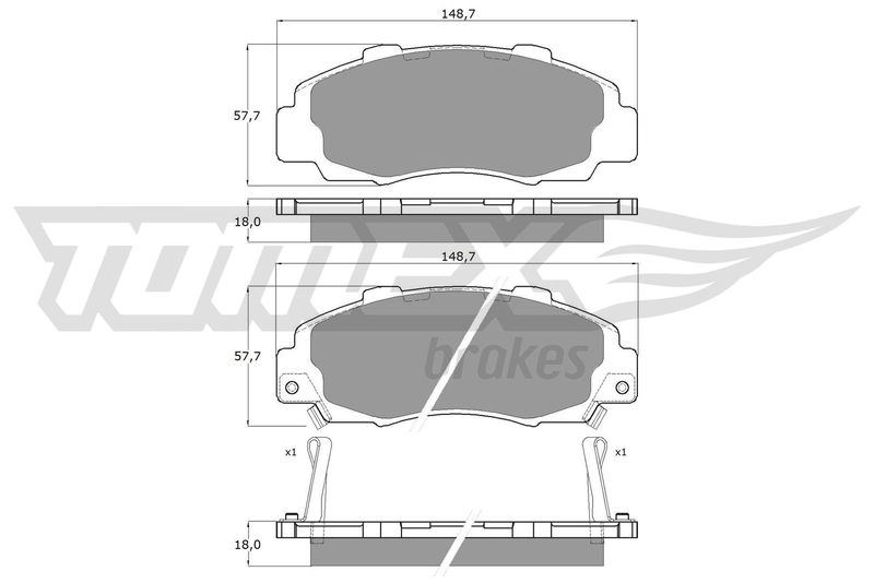 Stabdžių trinkelių rinkinys, diskinis stabdys TOMEX Brakes TX 11-37