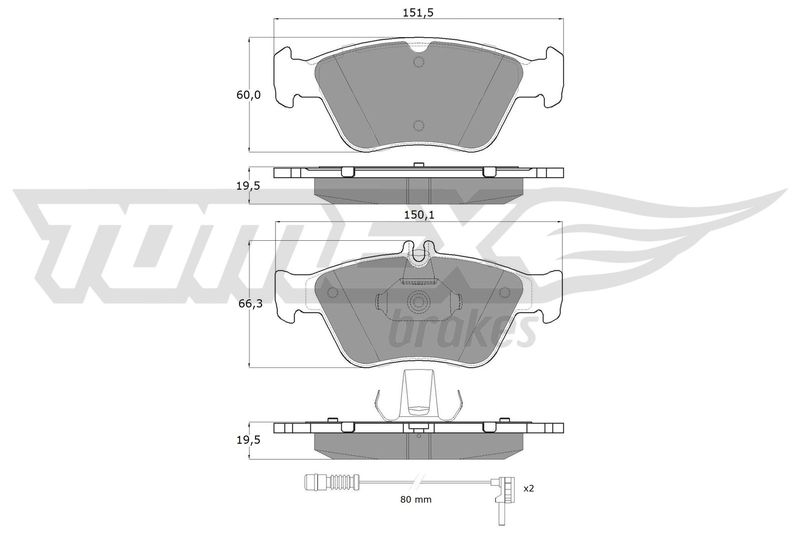 Brake Pad Set, disc brake TOMEX Brakes TX 11-471