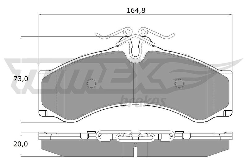 Stabdžių trinkelių rinkinys, diskinis stabdys TOMEX Brakes TX 11-48