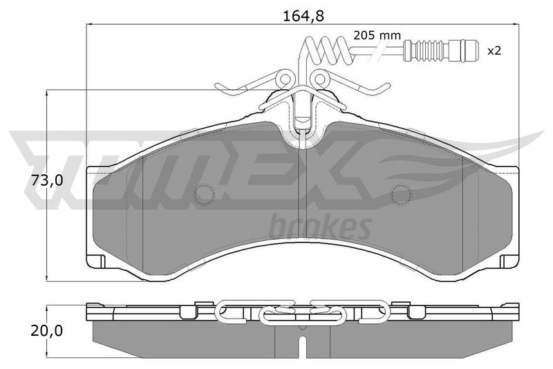 Комплект гальмівних накладок, дискове гальмо TOMEX Brakes TX 11-481