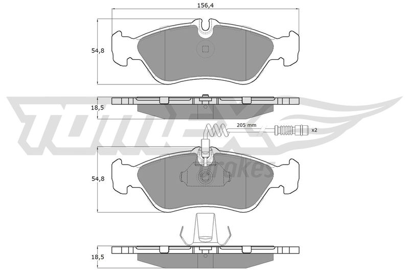 Stabdžių trinkelių rinkinys, diskinis stabdys TOMEX Brakes TX 11-491