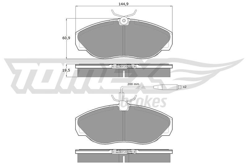 Stabdžių trinkelių rinkinys, diskinis stabdys TOMEX Brakes TX 11-72