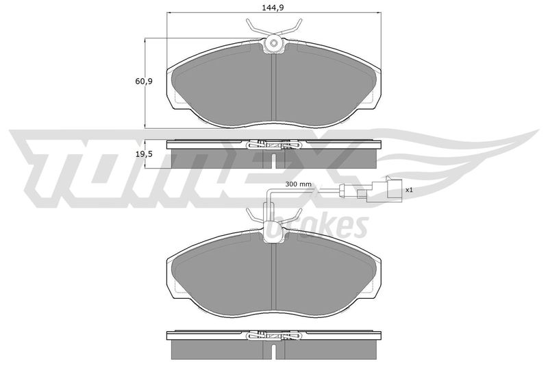 Stabdžių trinkelių rinkinys, diskinis stabdys TOMEX Brakes TX 11-721