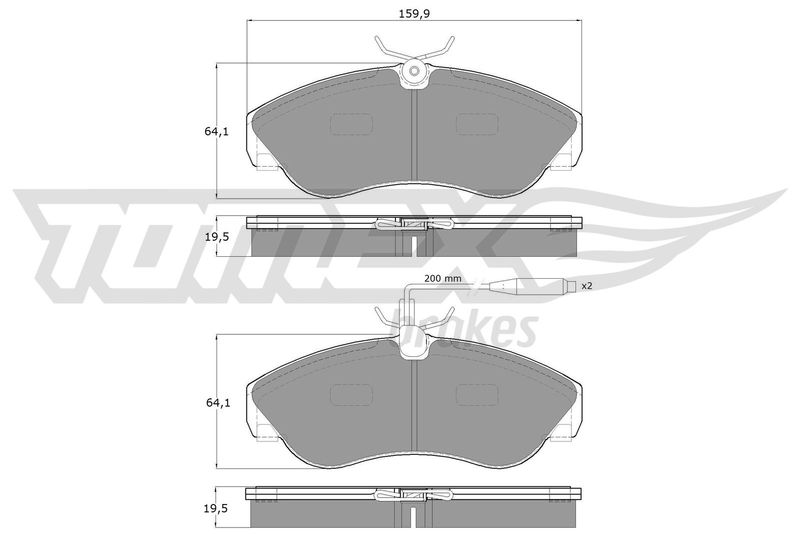 Stabdžių trinkelių rinkinys, diskinis stabdys TOMEX Brakes TX 11-73