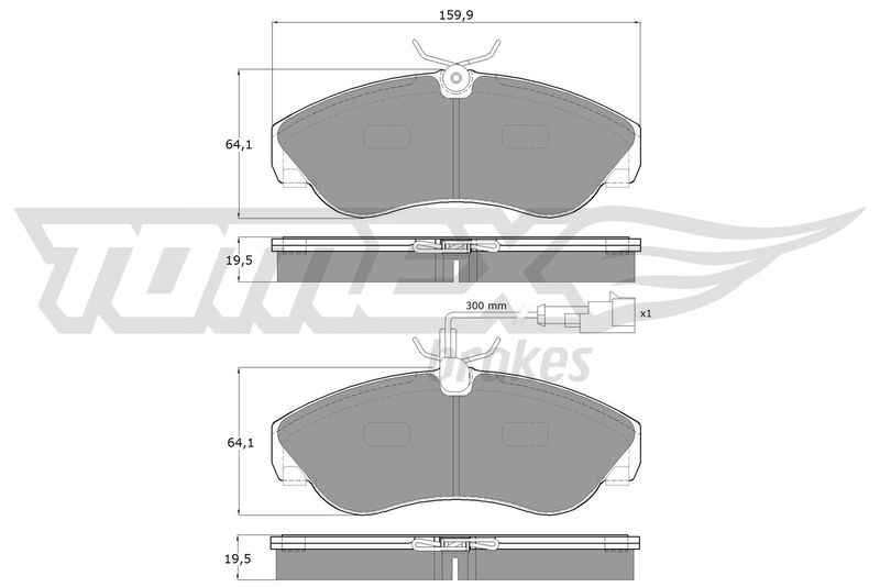 Комплект гальмівних накладок, дискове гальмо TOMEX Brakes TX 11-731