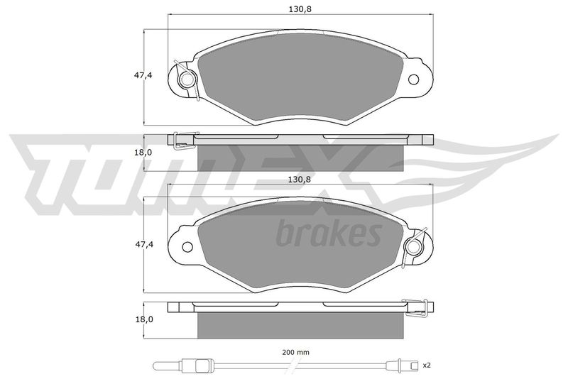 Комплект гальмівних накладок, дискове гальмо TOMEX Brakes TX 11-751