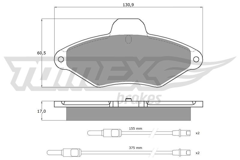 Stabdžių trinkelių rinkinys, diskinis stabdys TOMEX Brakes TX 11-90