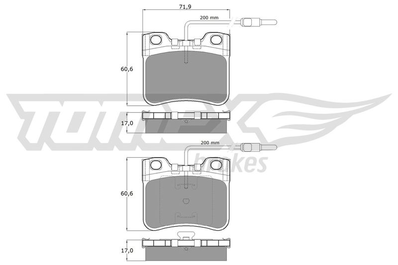 Stabdžių trinkelių rinkinys, diskinis stabdys TOMEX Brakes TX 11-98