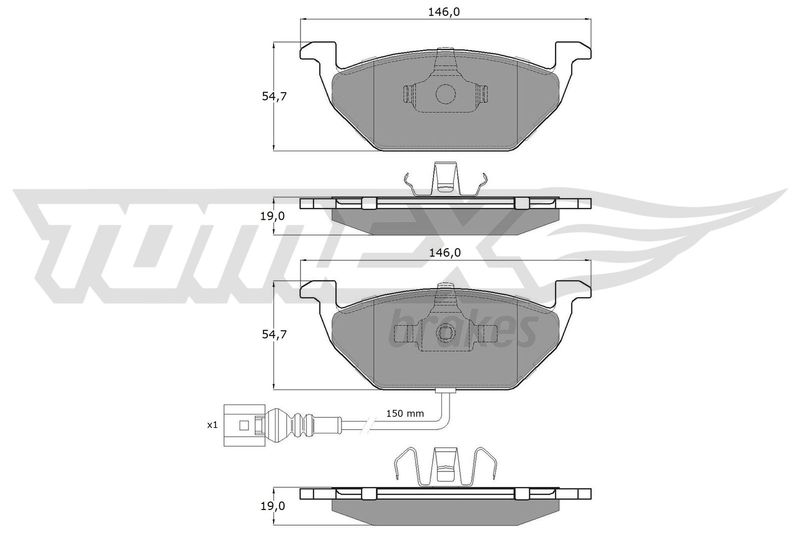 Комплект гальмівних накладок, дискове гальмо TOMEX Brakes TX 12-11