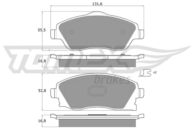 Brake Pad Set, disc brake TOMEX Brakes TX 12-19