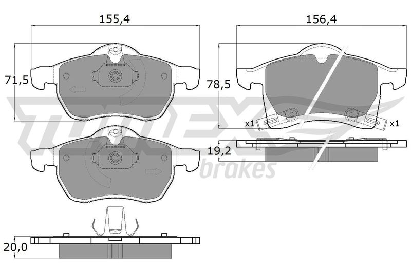 Brake Pad Set, disc brake TOMEX Brakes TX 12-22