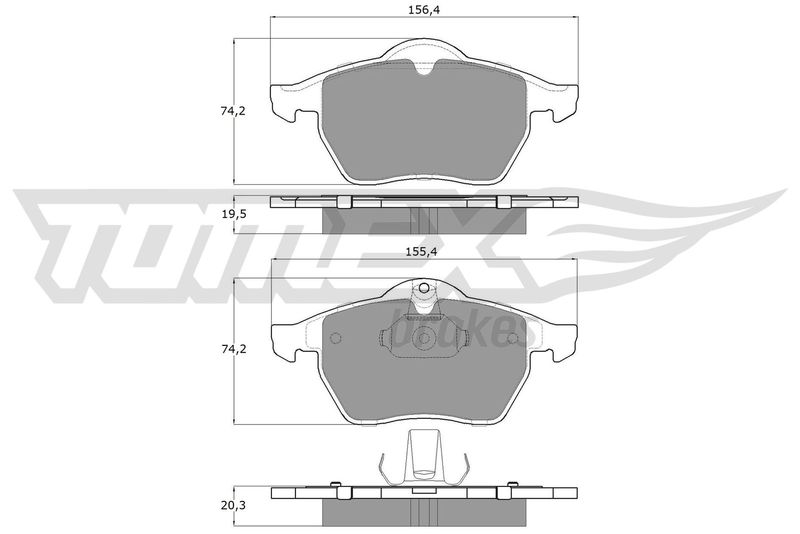 Stabdžių trinkelių rinkinys, diskinis stabdys TOMEX Brakes TX 12-25