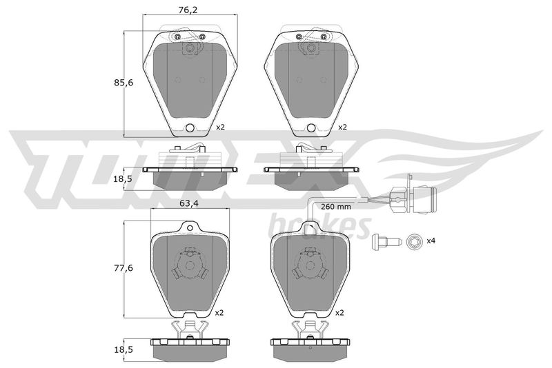 Brake Pad Set, disc brake TOMEX Brakes TX 12-26