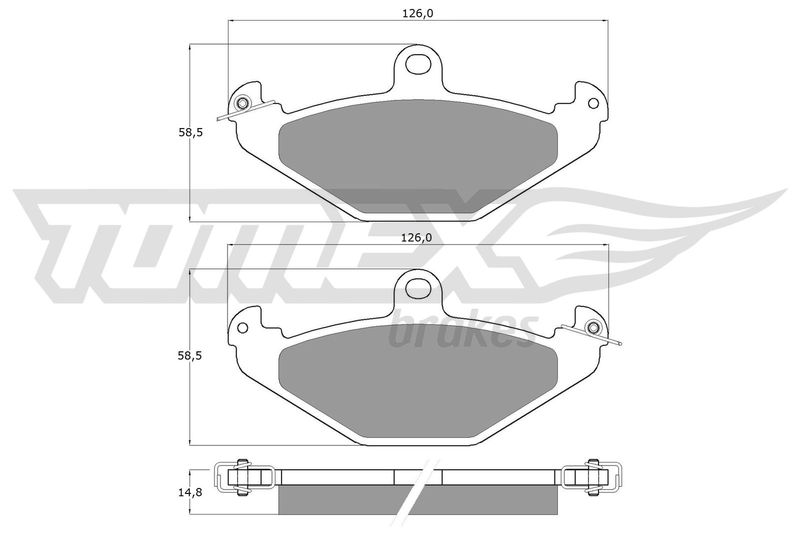 Stabdžių trinkelių rinkinys, diskinis stabdys TOMEX Brakes TX 12-37