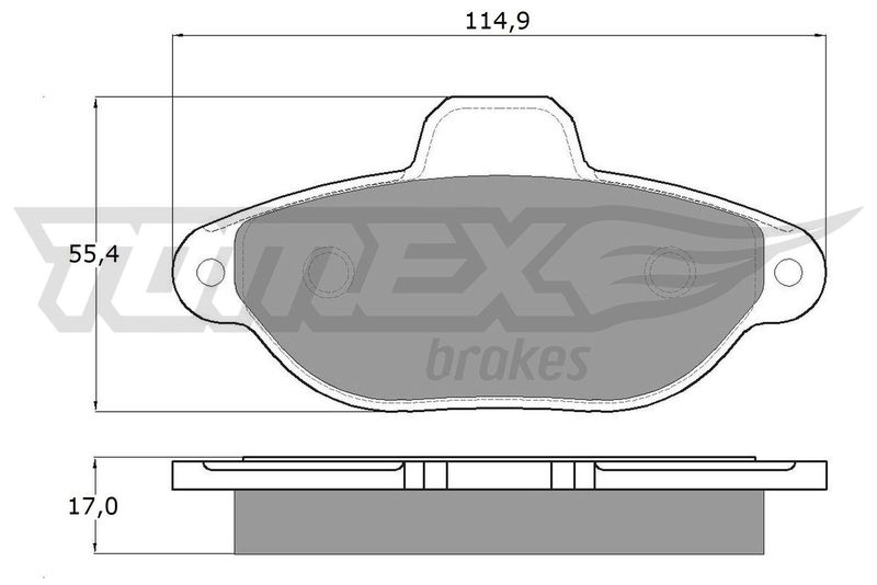 Stabdžių trinkelių rinkinys, diskinis stabdys TOMEX Brakes TX 12-41