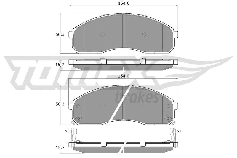 Brake Pad Set, disc brake TOMEX Brakes TX 12-42