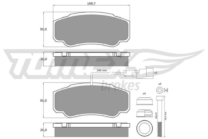 Brake Pad Set, disc brake TOMEX Brakes TX 12-461