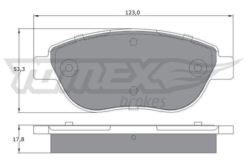 Комплект гальмівних накладок, дискове гальмо TOMEX Brakes TX 12-483