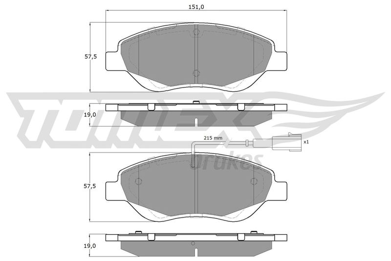 Brake Pad Set, disc brake TOMEX Brakes TX 12-50