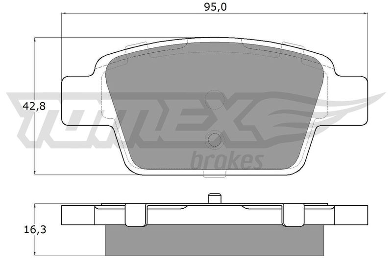 Stabdžių trinkelių rinkinys, diskinis stabdys TOMEX Brakes TX 12-51