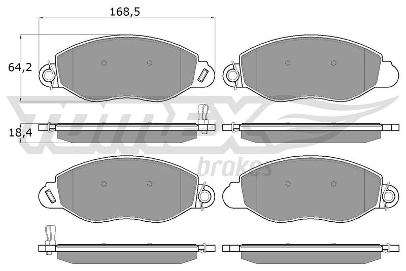 Stabdžių trinkelių rinkinys, diskinis stabdys TOMEX Brakes TX 12-61