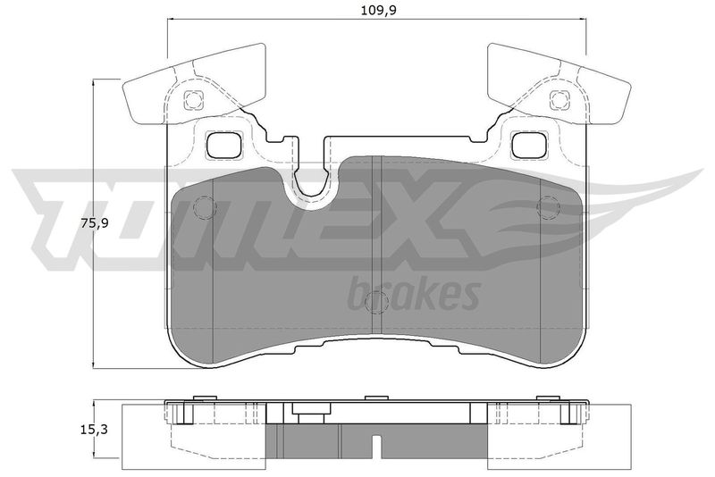 Комплект гальмівних накладок, дискове гальмо TOMEX Brakes TX 12-67