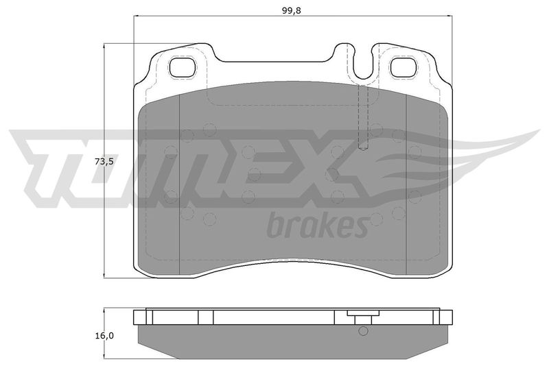 Комплект гальмівних накладок, дискове гальмо TOMEX Brakes TX 12-711