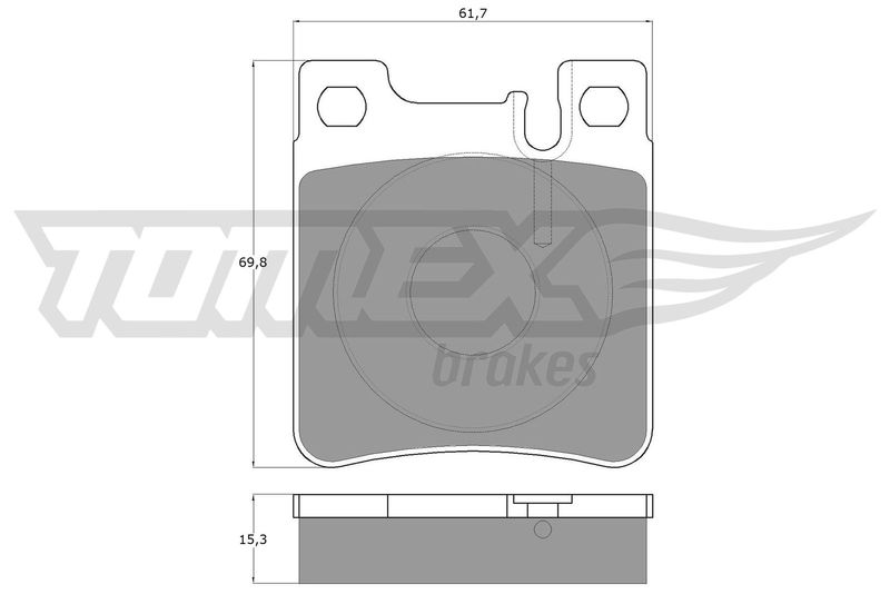 Stabdžių trinkelių rinkinys, diskinis stabdys TOMEX Brakes TX 12-73