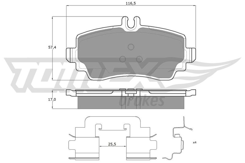 Brake Pad Set, disc brake TOMEX Brakes TX 12-76