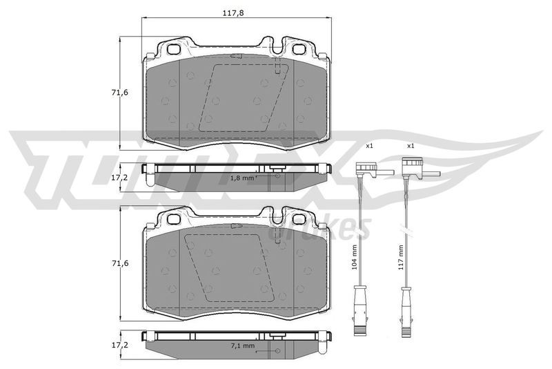 Brake Pad Set, disc brake TOMEX Brakes TX 12-811