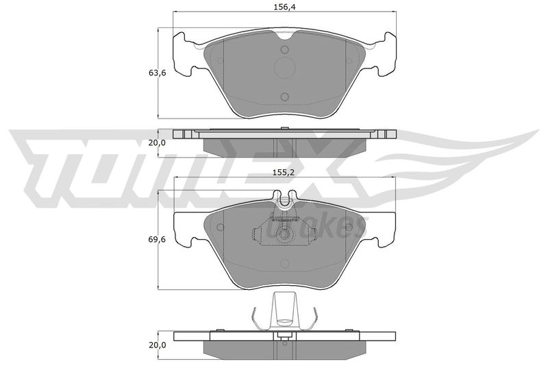Brake Pad Set, disc brake TOMEX Brakes TX 12-82