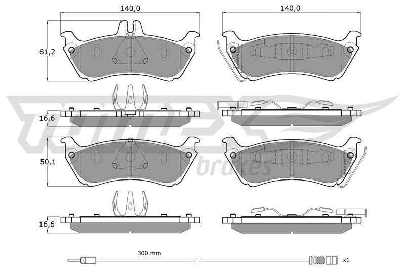 Stabdžių trinkelių rinkinys, diskinis stabdys TOMEX Brakes TX 12-85