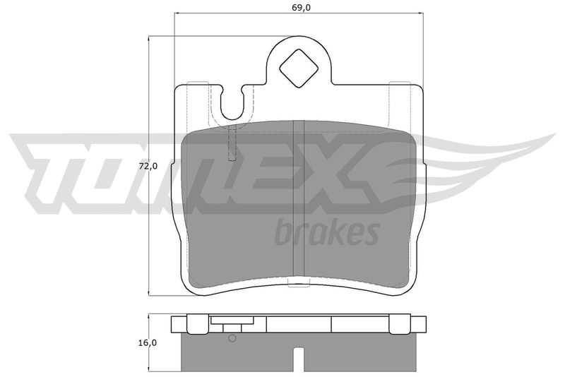 Stabdžių trinkelių rinkinys, diskinis stabdys TOMEX Brakes TX 12-87