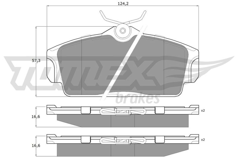 Stabdžių trinkelių rinkinys, diskinis stabdys TOMEX Brakes TX 12-92