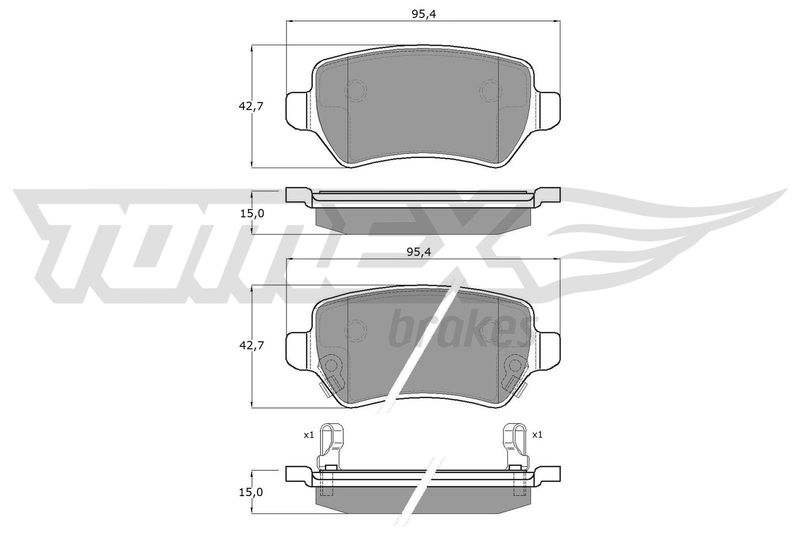 Brake Pad Set, disc brake TOMEX Brakes TX 12-97