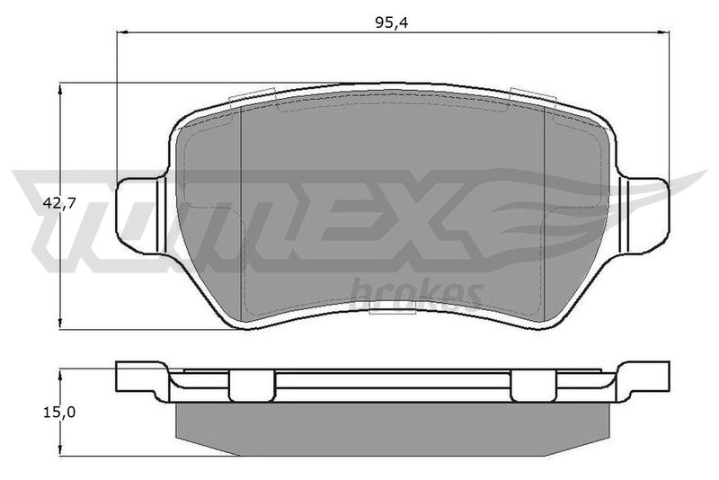 Stabdžių trinkelių rinkinys, diskinis stabdys TOMEX Brakes TX 12-971