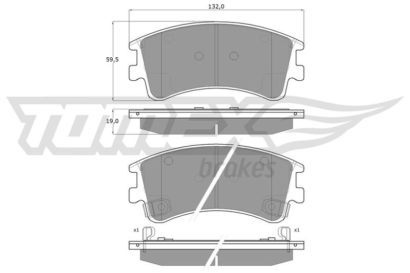 Stabdžių trinkelių rinkinys, diskinis stabdys TOMEX Brakes TX 13-03