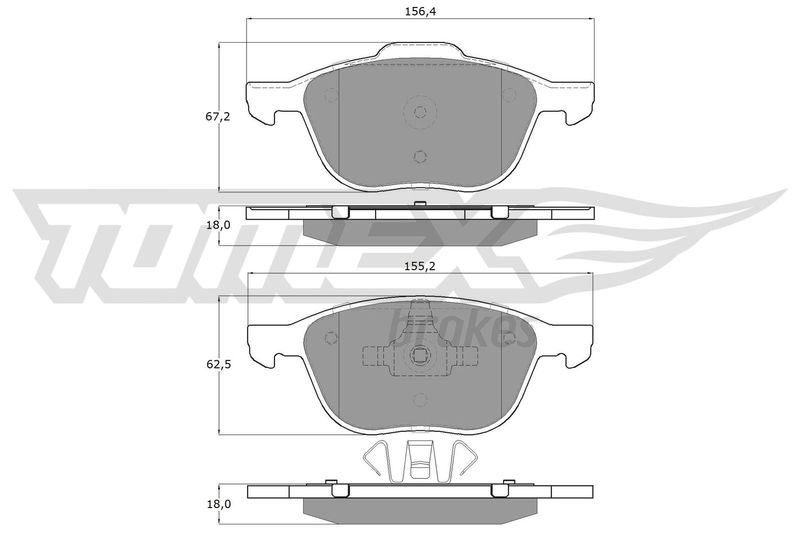 Stabdžių trinkelių rinkinys, diskinis stabdys TOMEX Brakes TX 13-05