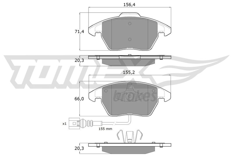 Комплект гальмівних накладок, дискове гальмо TOMEX Brakes TX 13-11