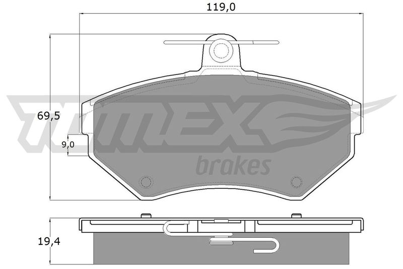 Stabdžių trinkelių rinkinys, diskinis stabdys TOMEX Brakes TX 13-12