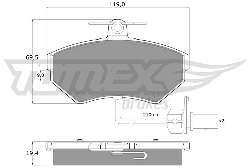 Комплект гальмівних накладок, дискове гальмо TOMEX Brakes TX 13-121