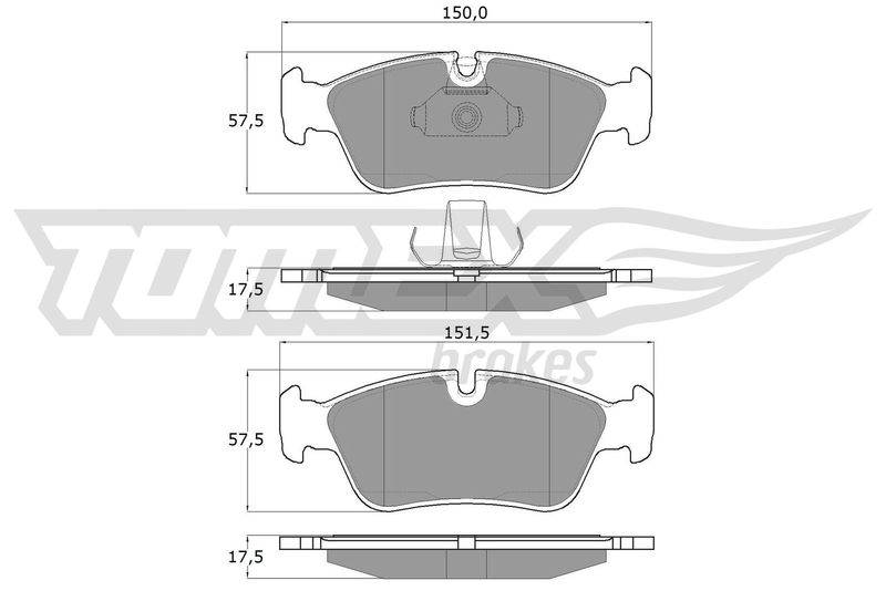 Stabdžių trinkelių rinkinys, diskinis stabdys TOMEX Brakes TX 13-16