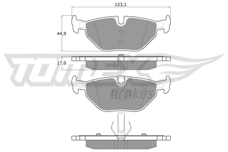 Stabdžių trinkelių rinkinys, diskinis stabdys TOMEX Brakes TX 13-17