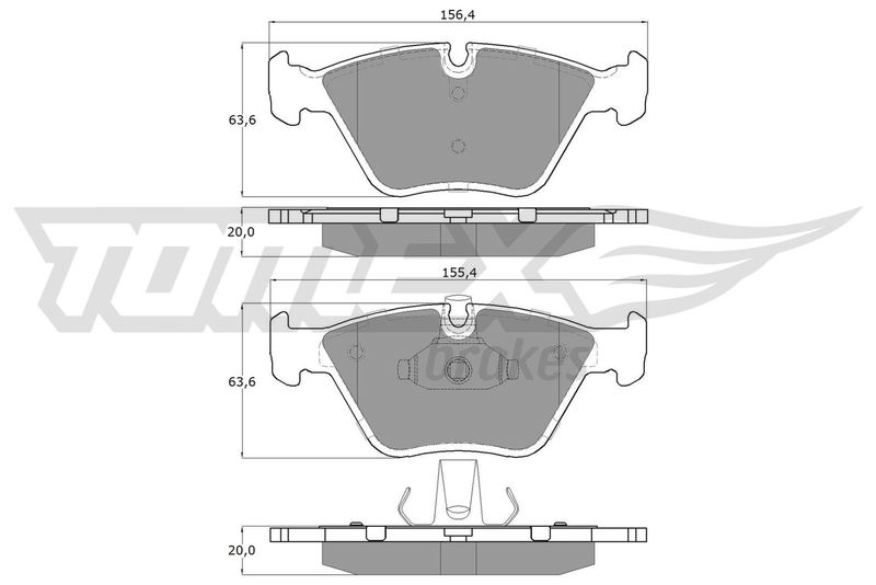 Stabdžių trinkelių rinkinys, diskinis stabdys TOMEX Brakes TX 13-20