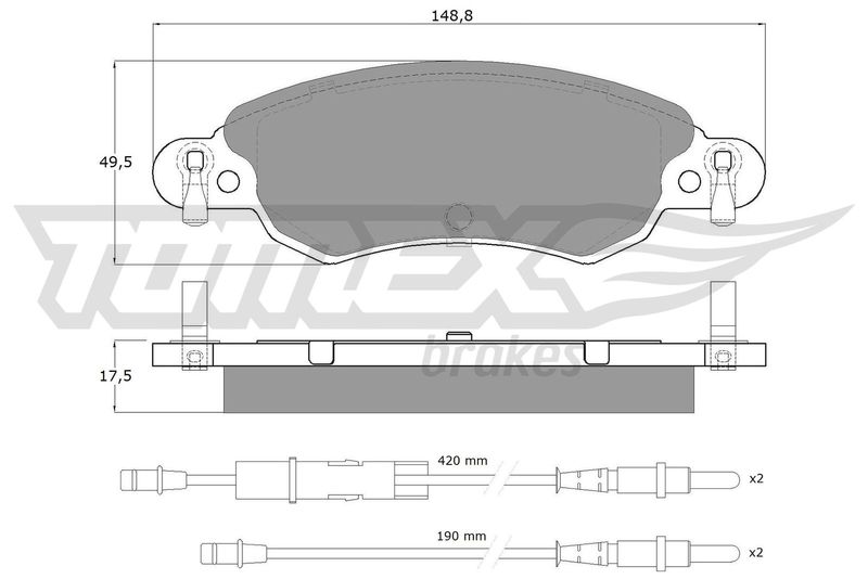 Stabdžių trinkelių rinkinys, diskinis stabdys TOMEX Brakes TX 13-30