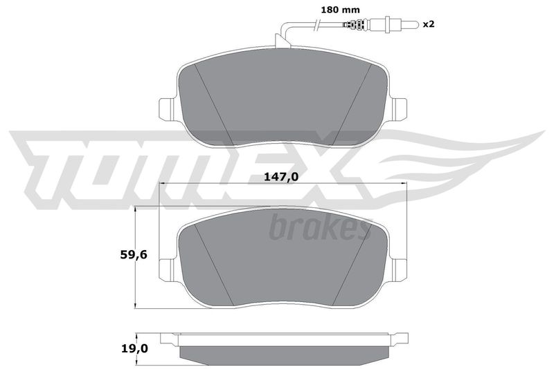 Комплект гальмівних накладок, дискове гальмо TOMEX Brakes TX 13-34