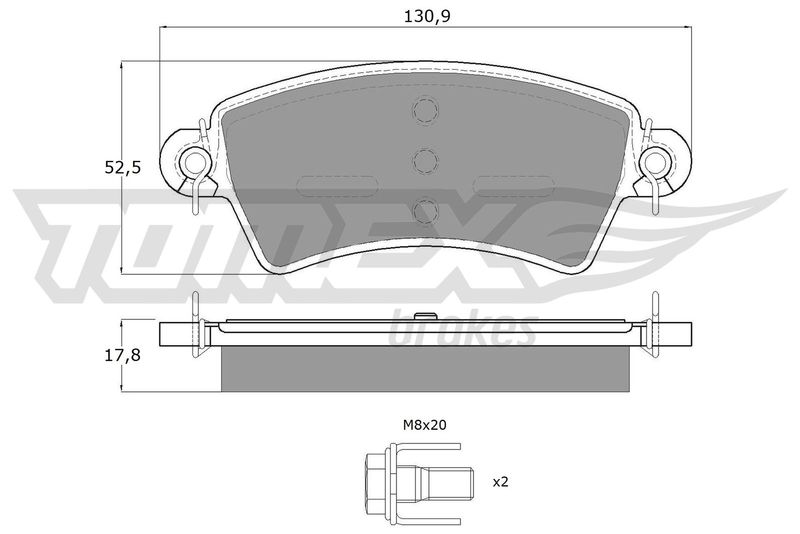 Stabdžių trinkelių rinkinys, diskinis stabdys TOMEX Brakes TX 13-41