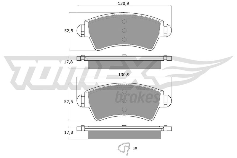 Brake Pad Set, disc brake TOMEX Brakes TX 13-44